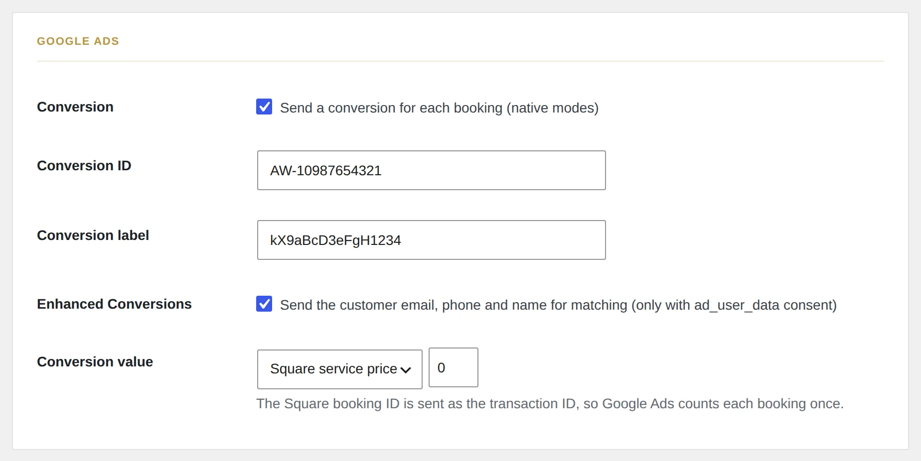 Google-Ads-Conversion mit erweiterten Conversions.