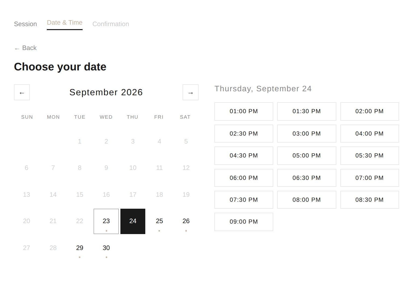Square booking widget on WordPress, Square Classic theme